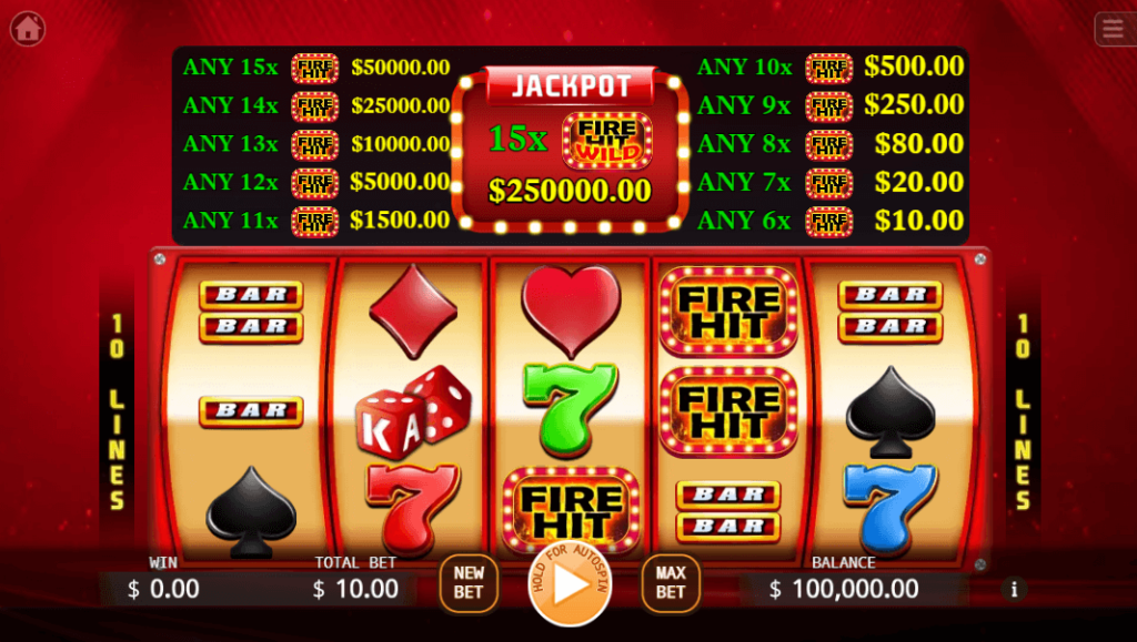 Fire Hit สล็อต KA GAMING เว็บตรง