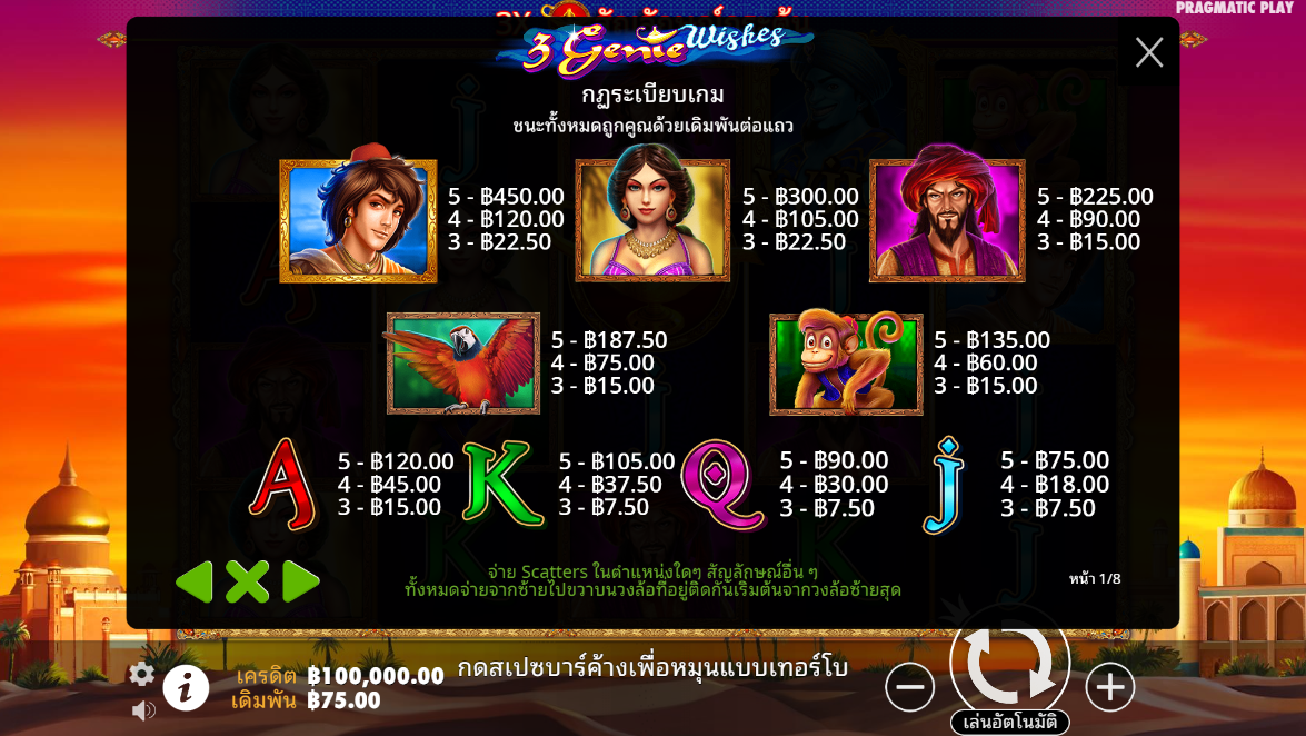 3 Genie Wishes Pragmatic Play Pgslot 168 vip ทางเข้า