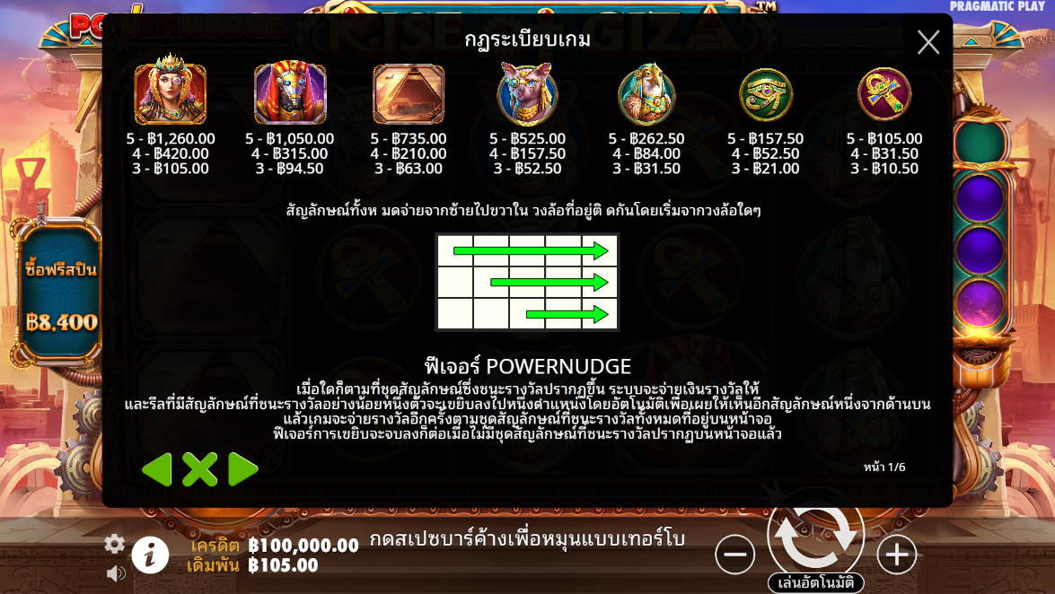 Rise of Giza PowerNudge Pragmatic Play Pgslot 168 vip ทางเข้า