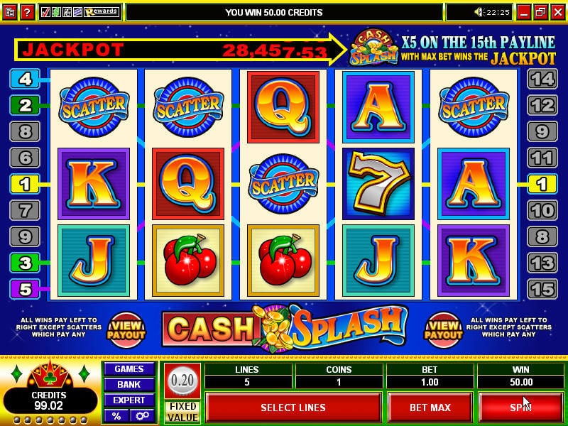 Cash Splash 5 Reel Microgaming pgslot168 vip ทดลองเล่น