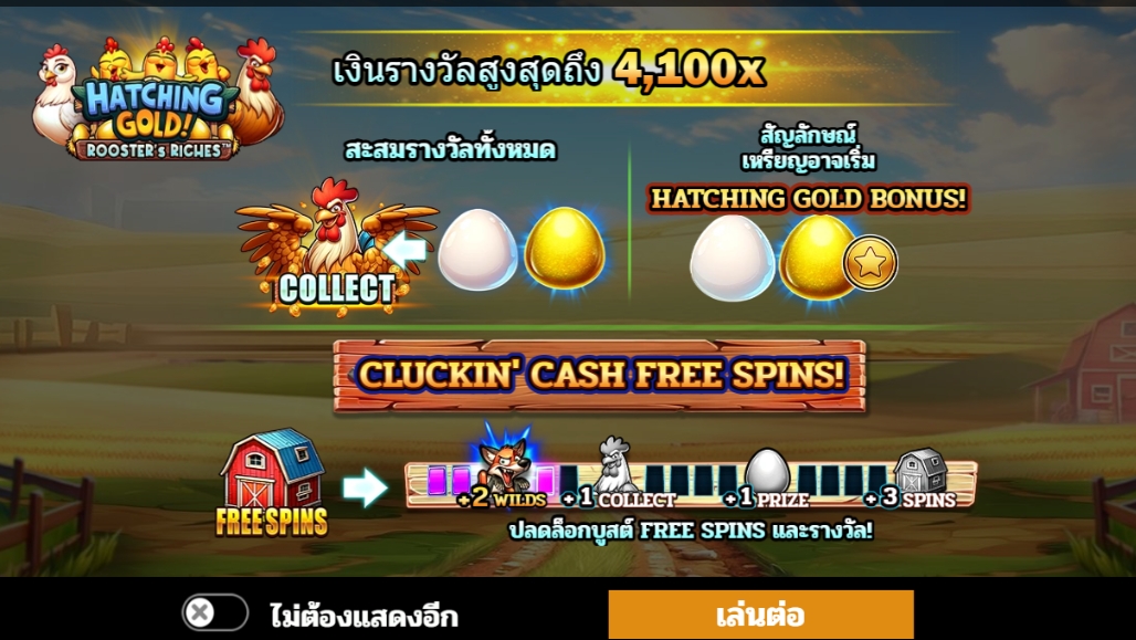 Hatching Gold! Roosters Riches Microgaming pgslot168 vip เครดิตฟรี