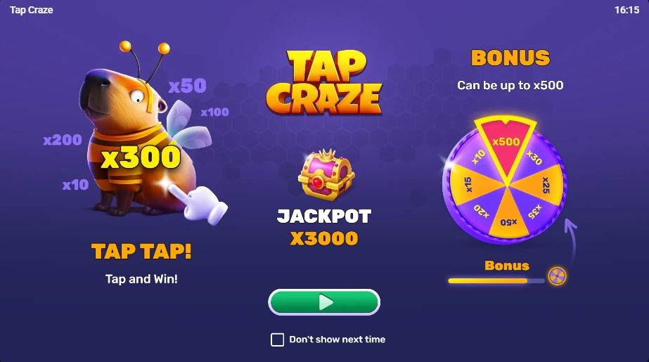 TAP CRAZE evoplay pgslot168 vip ทดลองเล่น