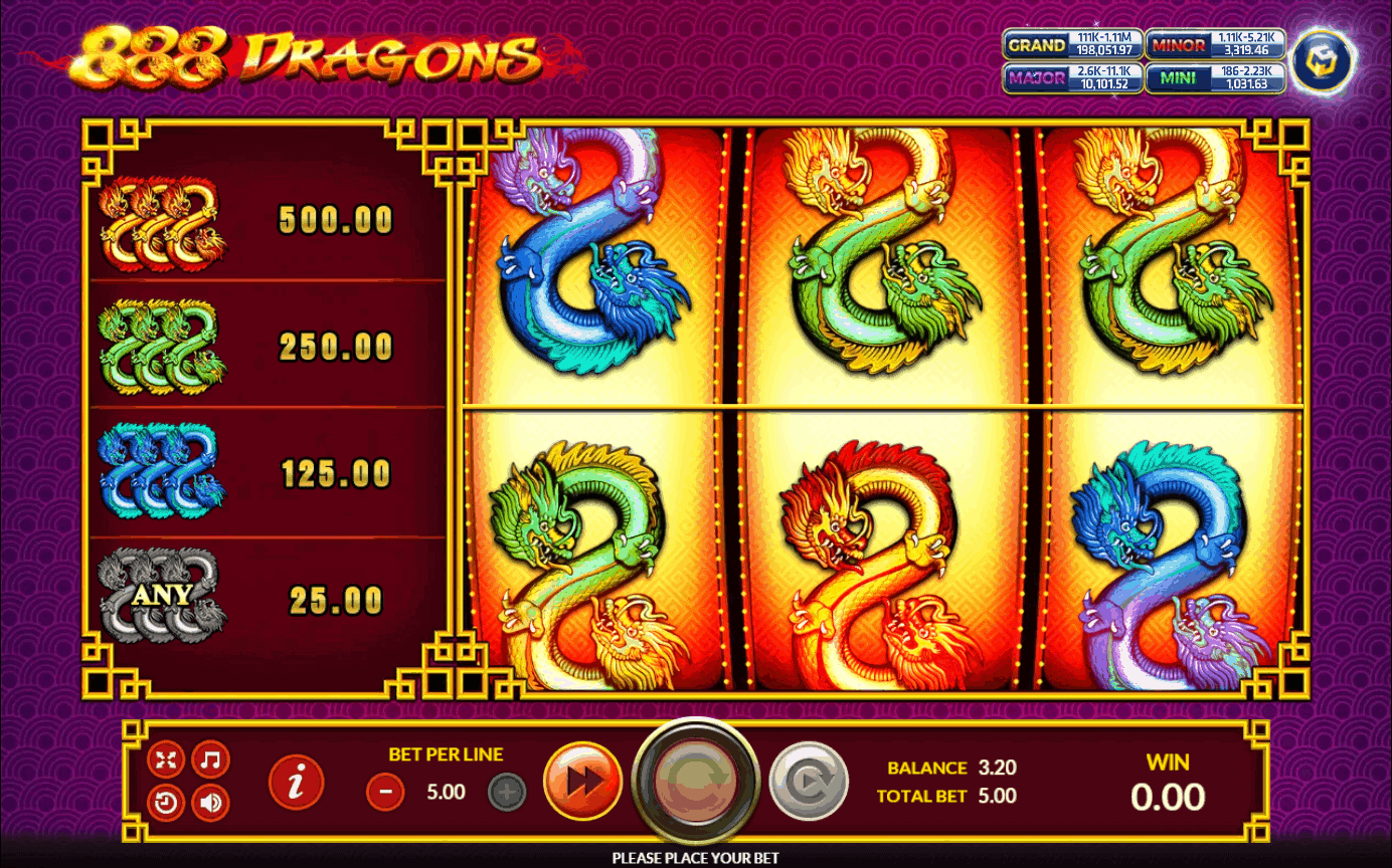 The 888 Dragons Slotxo pgslot168 vip ทดลองเล่น