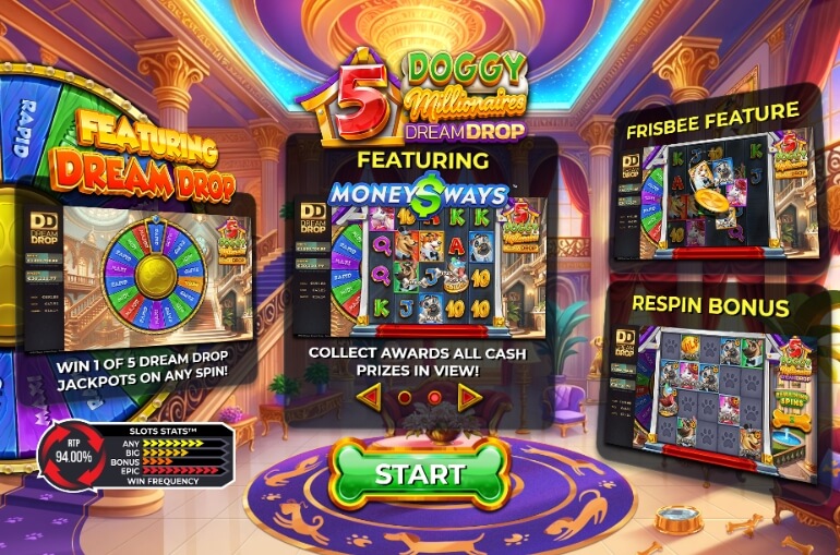 5 Doggy Millionaires Dream Drop Relax Gaming pgslot168 vip เครดิตฟรี