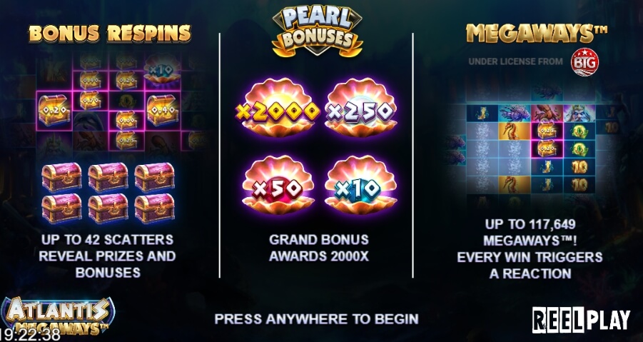 Atlantis Megaways Relax Gaming pgslot168 vip เครดิตฟรี